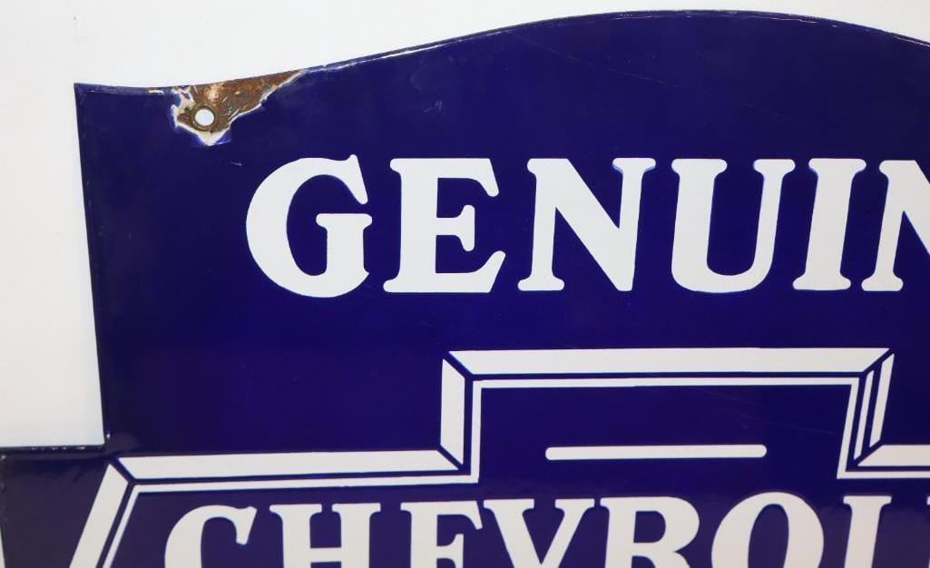 Chevrolet Genuine Parts DSP Porcelain Advertising Dealership Sign - 20