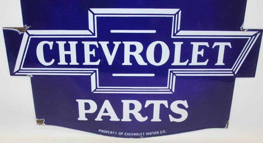Chevrolet Genuine Parts DSP Porcelain Advertising Dealership Sign - 3