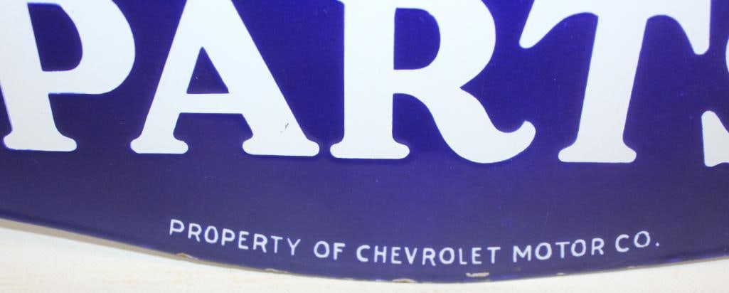 Chevrolet Genuine Parts DSP Porcelain Advertising Dealership Sign - 4