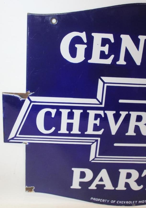 Chevrolet Genuine Parts DSP Porcelain Advertising Dealership Sign - 5