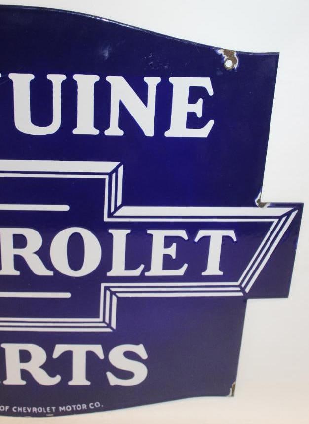 Chevrolet Genuine Parts DSP Porcelain Advertising Dealership Sign - 6