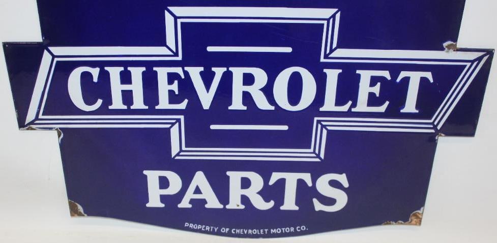 Chevrolet Genuine Parts DSP Porcelain Advertising Dealership Sign - 9