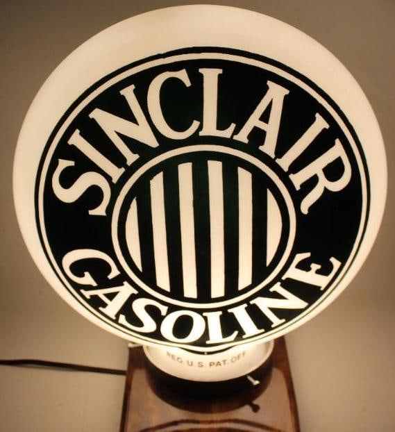 Sinclair Gasoline Jail Bar One Piece Baked Gas Pump Globe (1 of 17)
