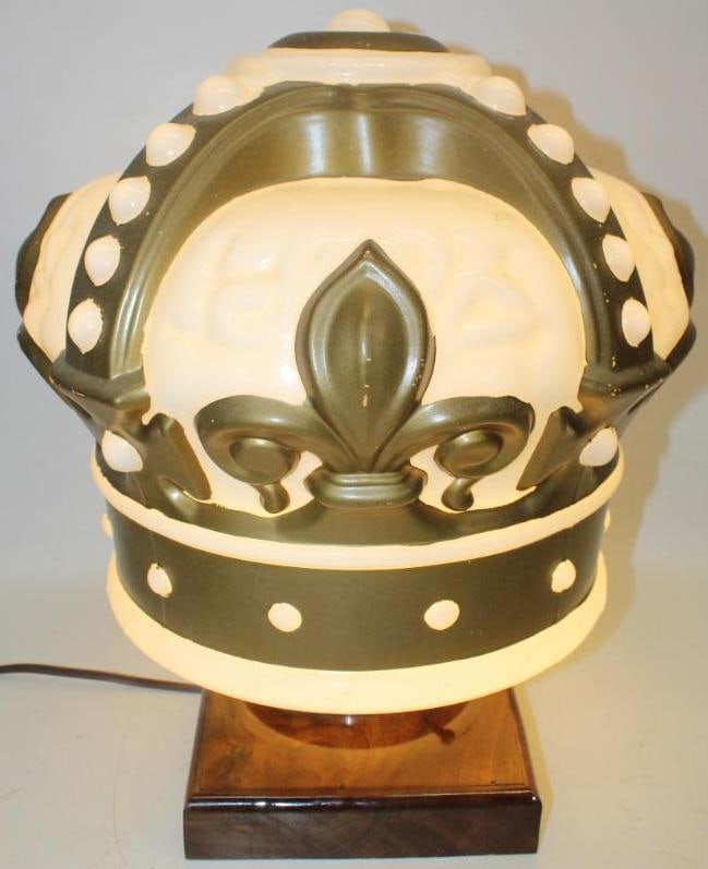 Standard Gold Crown One Piece Milk Glass Gas Pump Globe: This globe has the original gold crown paint with some minor areas of paint loss along the top. It is in overall very good condition. This globe measures 16" x 16" x 16".