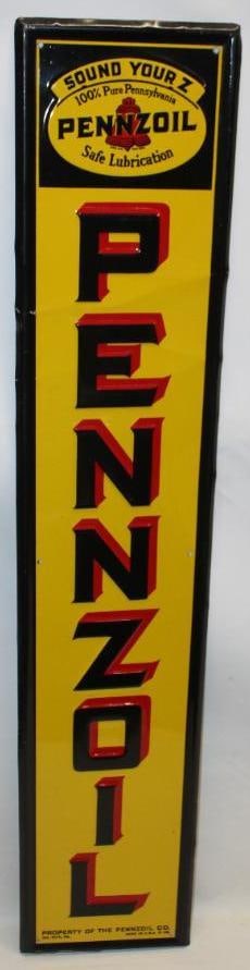 Pennzoil Sound Your Z Embossed Self Framed Vertical SST Sign (1 of 11)