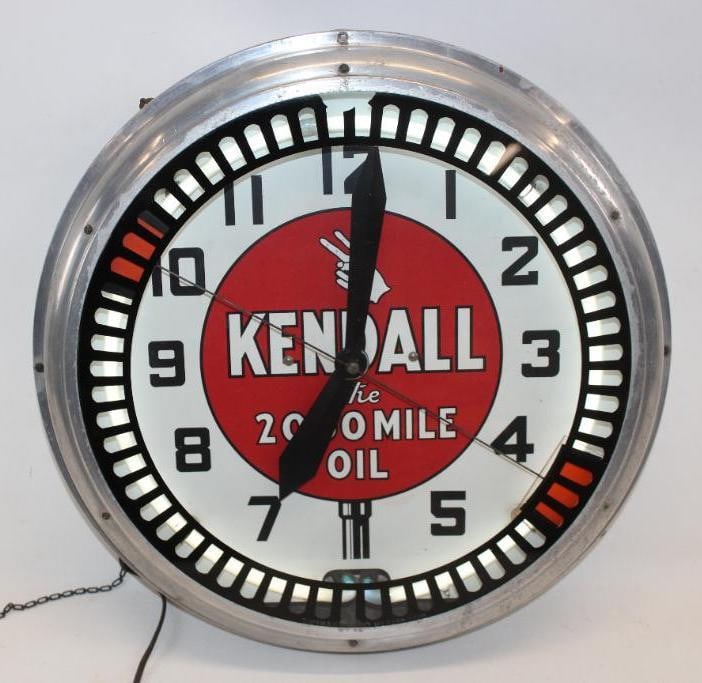 Kendall the 2000 Mile Motor Oil Neon Spinner Advertising Clock (1 of 12)