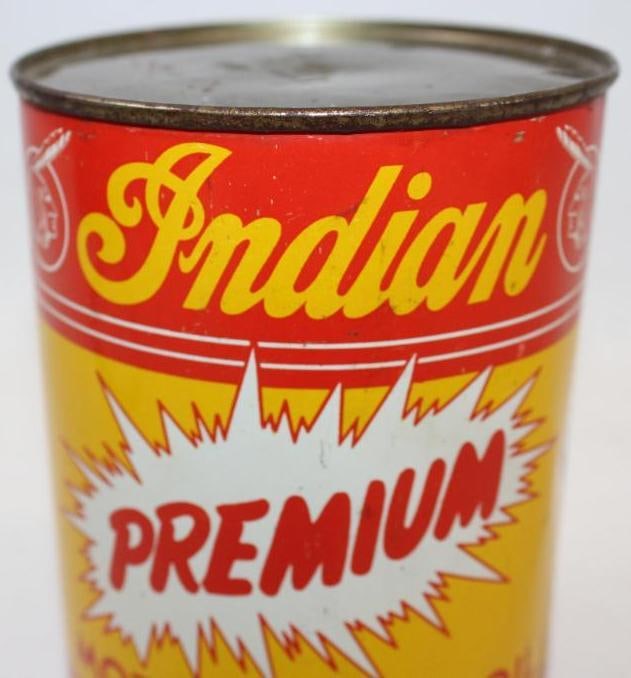 Indian Premium Motorcycle Oil Metal One Quart Oil Can - 2