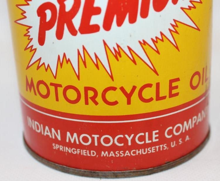Indian Premium Motorcycle Oil Metal One Quart Oil Can - 3