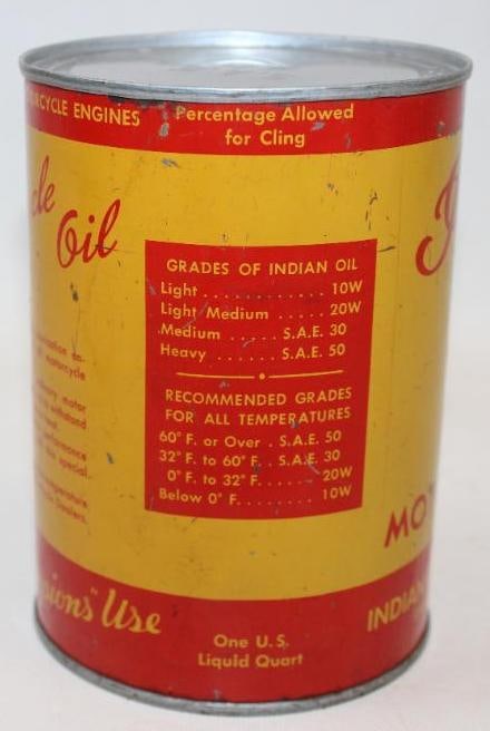 Indian Motorcycle Metal One Quart Oil Can - 4