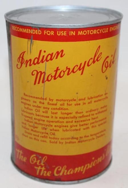 Indian Motorcycle Metal One Quart Oil Can - 5