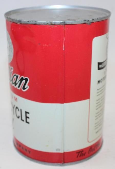 New Indian Premium Motorcycle Oil Metal One Quart Oil Can - 6