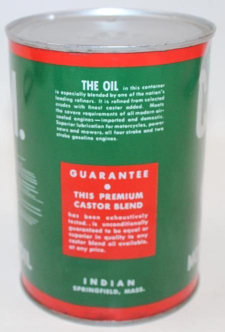 C.A.M. Indian Motorcycle Metal One Quart Oil Can - 7