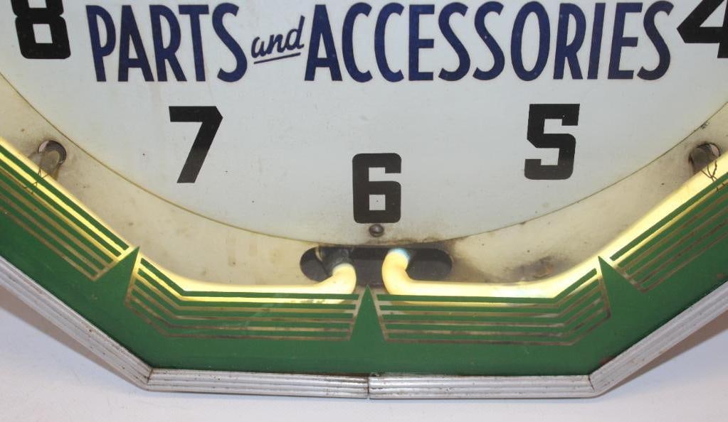 Ford Sales and Service Neon Dealership Advertising Clock - 5