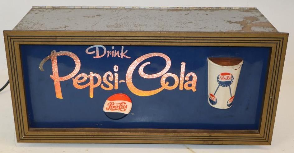 Drink Pepsi-Cola Light Up Advertising Sign with Embossed Cup and Logo (1 of 8)