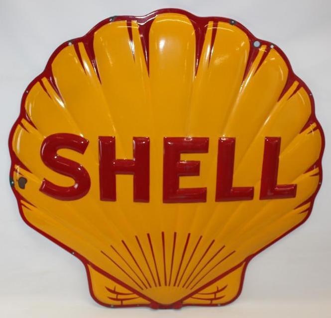 Embossed Shell Clamshell Gas Station SSP Advertising Sign (1 of 7)