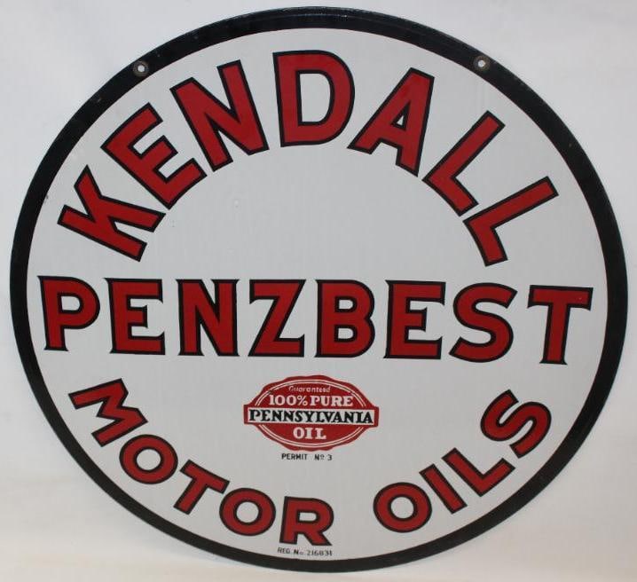 Stunning Kendall Penzbest Motor Oils DSP Porcelain Advertising Sign - 7
