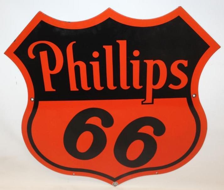 Phillips 66 Shield Gas Station 30" DSP Porcelain Advertising Sign (1 of 12)