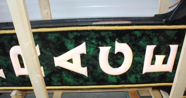 Impressive 1920's Garage Service and Repair Double Sided Light Up Vertical Milk Glass Sign - 19