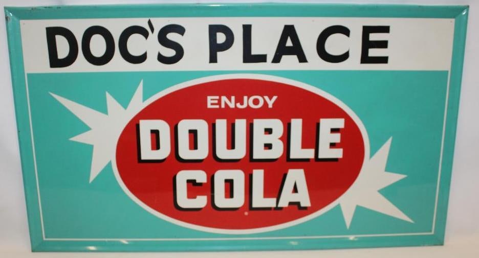 Enjoy Double Cola Doc's Place Self Framed SST Advertising Sign (1 of 10)