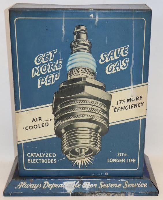 Graphic Blue Crown Spark Plugs Advertising Countertop Display (1 of 9)