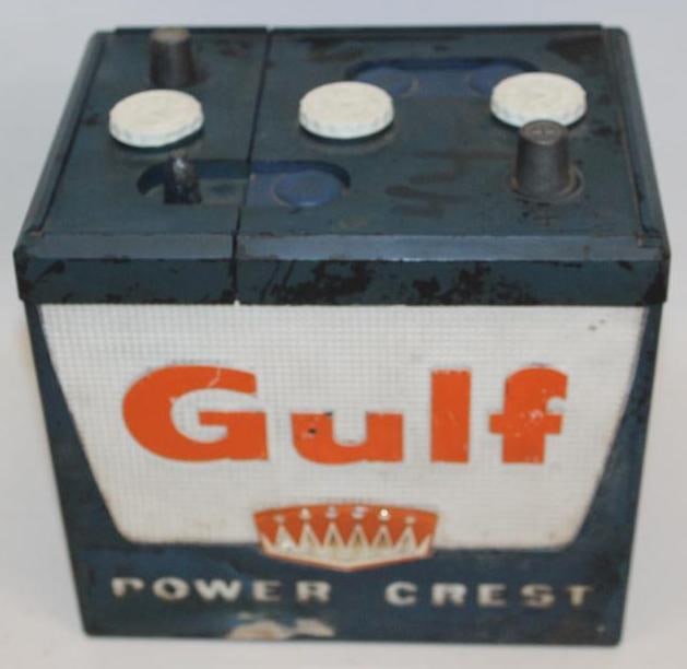 NOS Gulf Power Crest 1-100 Ebonite Salesman Sample Display Battery (1 of 6)