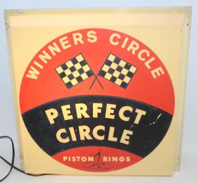 Perfect Circle Winner Circle Piston Rings Light Up Advertising Sign (1 of 10)