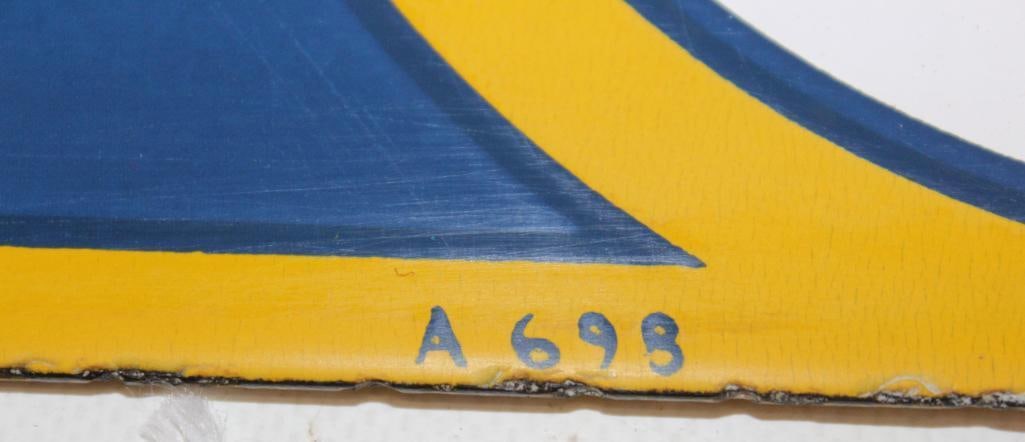 Sunoco Service Station Rest Rooms DSP Porcelain Sign with Original Hanging Backet - 11