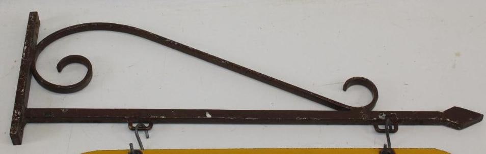 Sunoco Service Station Rest Rooms DSP Porcelain Sign with Original Hanging Backet - 6