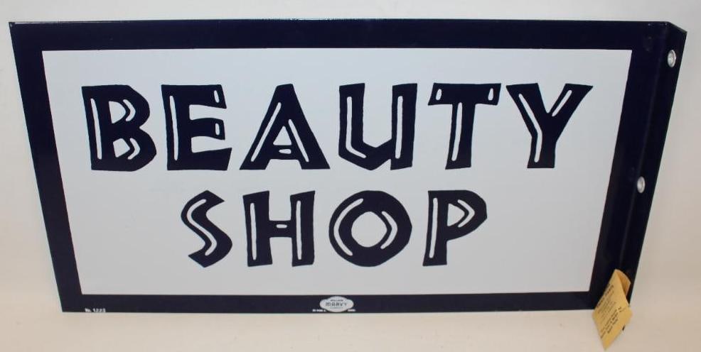 NOS Beauty Shop DSP Porcelain Flange Sign (1 of 15)