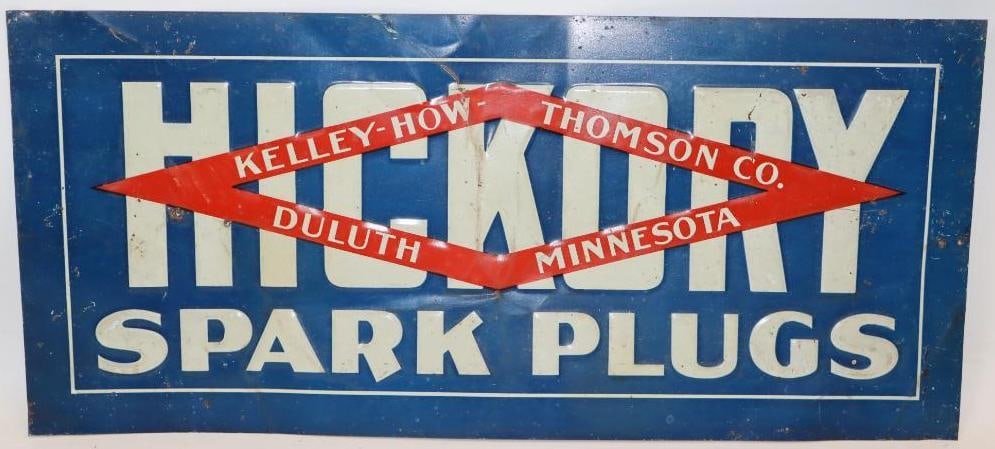 Hickory Spark Plugs Embossed SST Advertising Sign (1 of 4)
