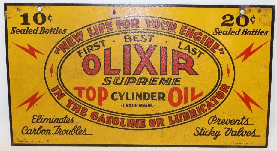 Olixir Supreme Top Cylinder Oil DST Rack Topper Sign with 20? Pricer (1 of 8)