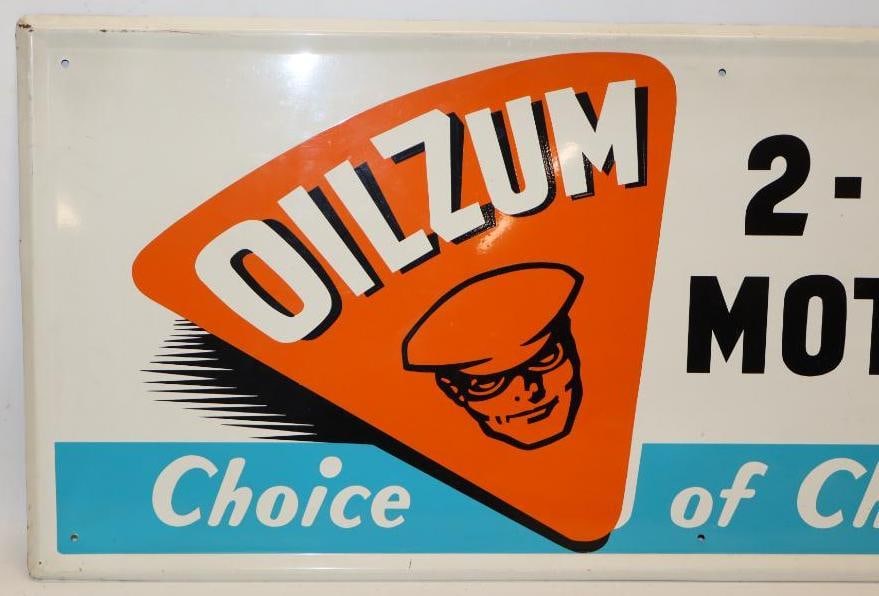 Oilzum Two Cycle Motor Oil Self Framed SST Sign - 2