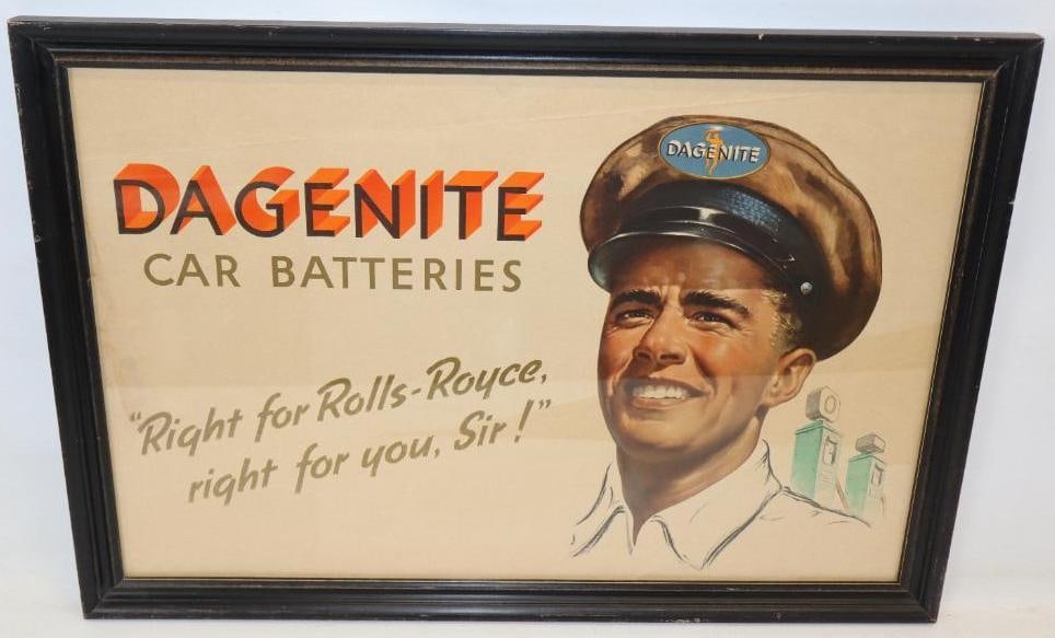 Dagenite Car Batteries "Right For Rolls Royce, Right For You Sir" Advertising Poster (1 of 4)