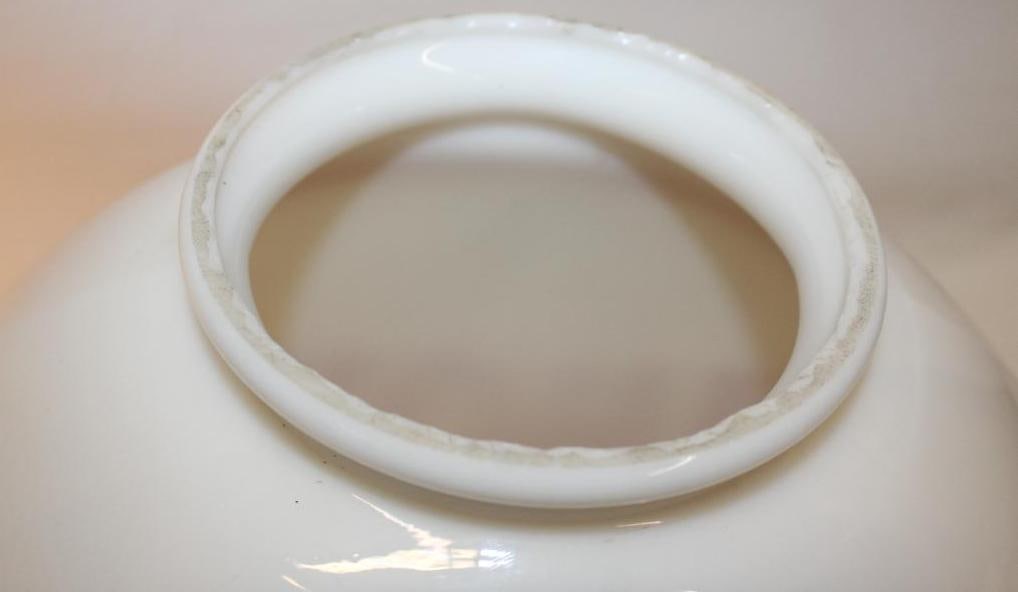 Complete Crown Extra 13.5" Gas Pump Globe on Wide Milk Glass Body - 18