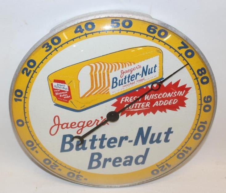 Jaegers Butter-Nut Bread Advertising Thermometer (1 of 7)