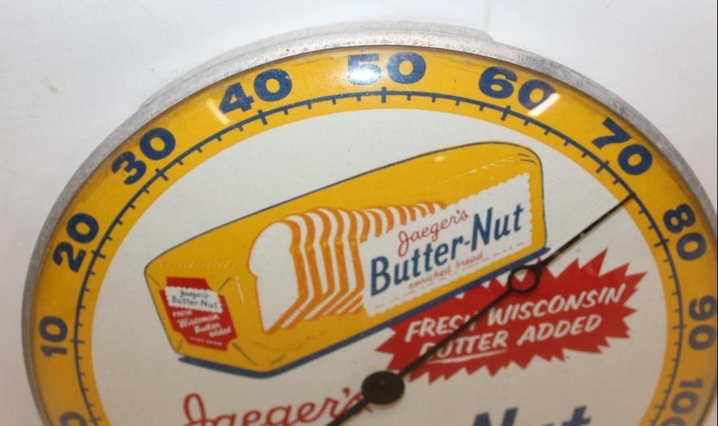 Jaegers Butter-Nut Bread Advertising Thermometer - 2
