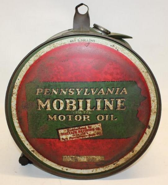 Sinclair Pennsylvania Mobiline 5 Gallon Rocker Oil Can (1 of 7)
