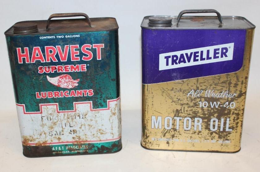 Group of 2 Traveler and Harvest Supreme 2 Gallon Oil Cans (1 of 4)