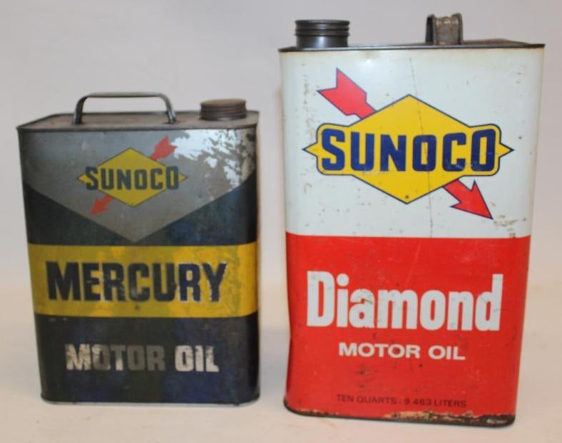 Sunoco Mercury and Diamond 2 Gallon Oil Cans (1 of 4)