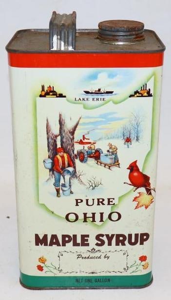 Lake Erie Pure Ohio Maple Syrup 1 Gallon Can: 4.5x5.75x11