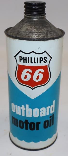 Phillips 66 Cone Top 1qt Outboard Oil Can: 16 Empty