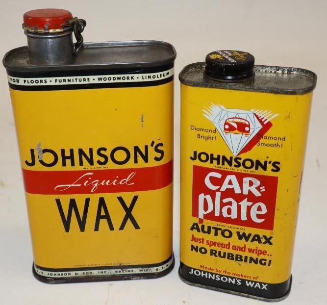 Group of 2 Johnsons Auto and Liquid Wax Cans: Largest is 16ox