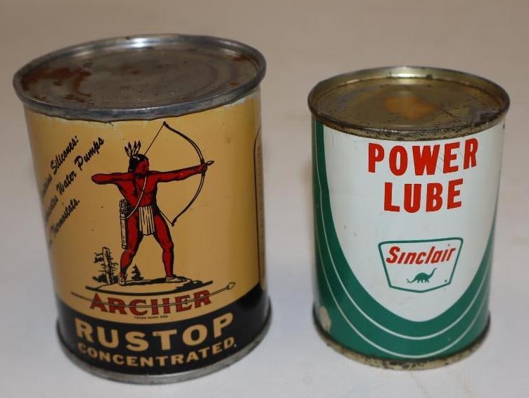 Group of 2 Archer and Sinclair Power Lube and Rustop Oil Cans (1 of 3)