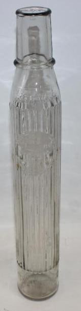 Tiolene Embossed Tall Glass 1qt Oil Bottle: 2.5x2.5x17.5