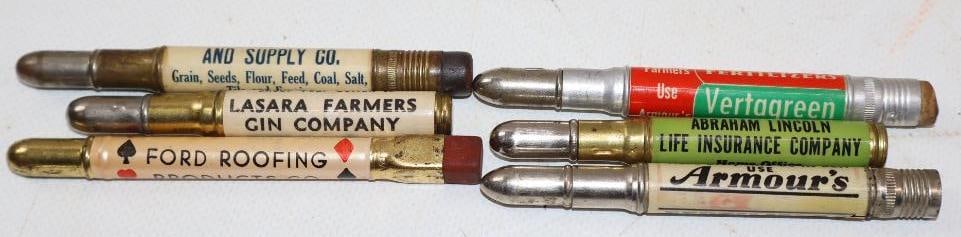 Group of 6 Different Advertising Pencils (1 of 2)