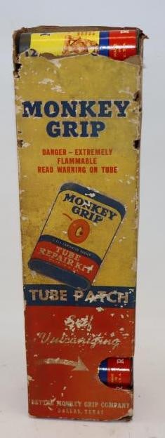 Monkey Grip Cardboard Advertising Display with 12 Tire Tube Repair Kits (1 of 6)