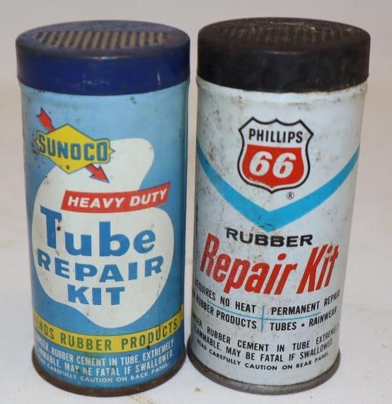 Group of 2 Phillips 66 and Sunoco Tire Tube Repair Kits: 2x2x4.5