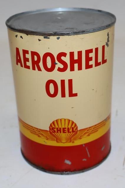 Shell Aero Shell Aviation 1qt Metal Oil Can (1 of 4)