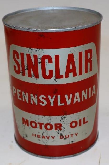 Sinclair HD Pennsylvania 1qt Metal Oil Can: 32oz Full