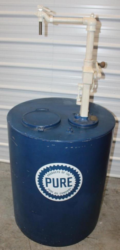 National Pumps Corporation Bulk Oil Tank Dispenser: 30" x 30" x 66" will not ship, pick up only, has been repainted & has newer Pure decal